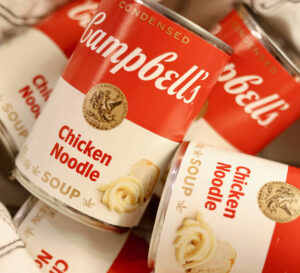 Cans of Campbell's Chicken Noodle soup